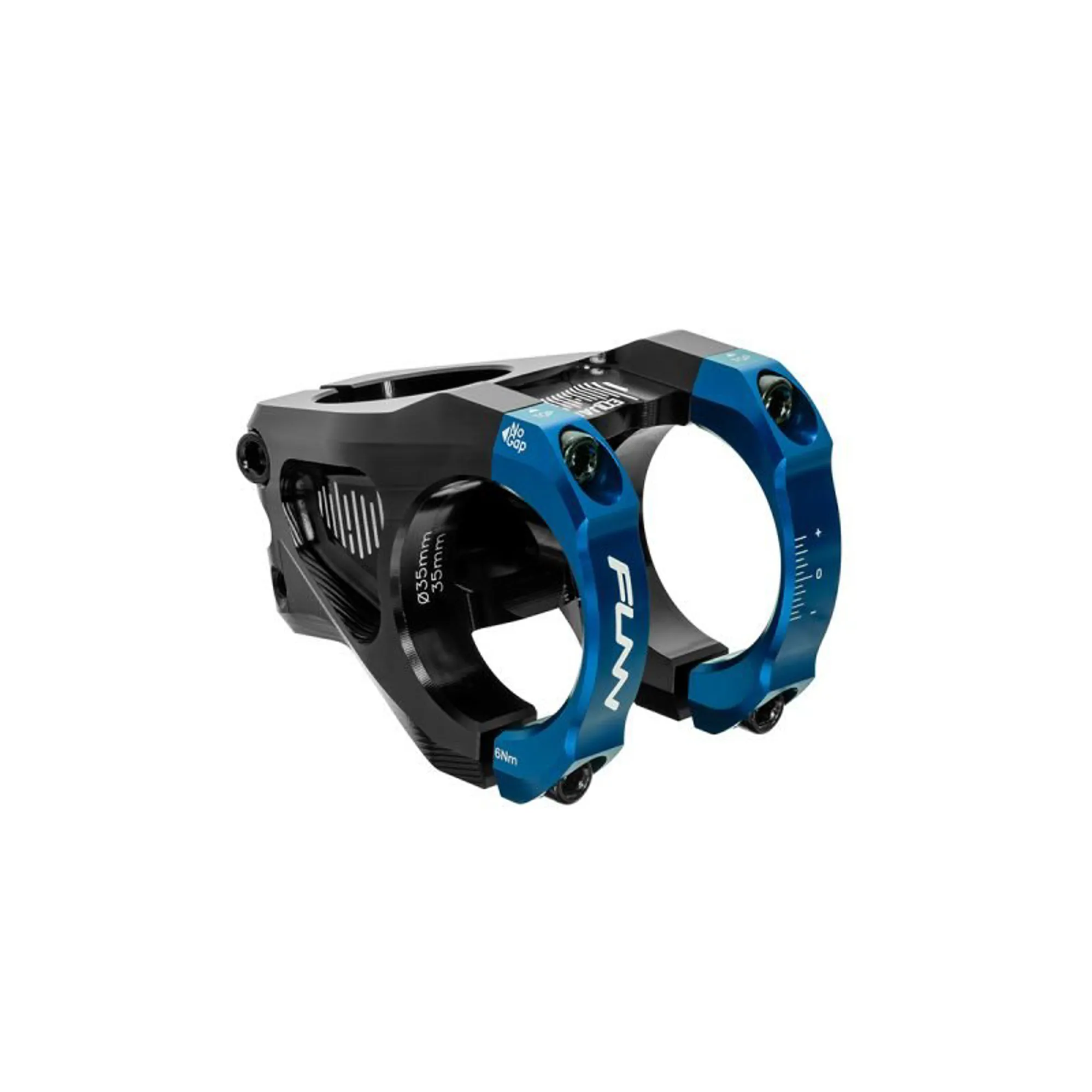 FUNN Equalizer Mountain Bike Stem 35mm clamp 35mm Length 10mm Drop/Rise 1-1/8 Inch Steerer in Blue